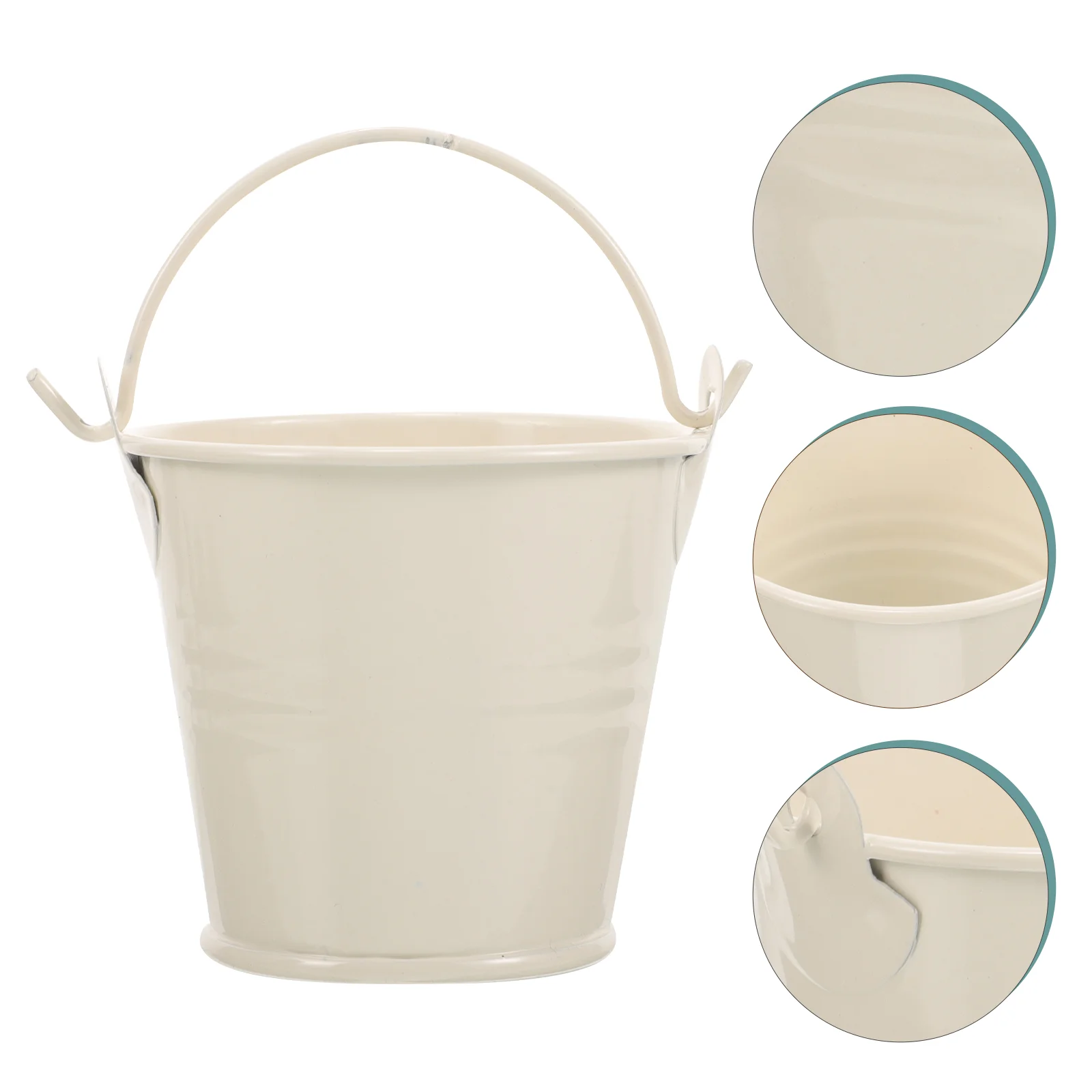 8 Pcs Grease Bucket Small Tin Buckets for Flowers Floral Pot Planters Baskets Mini Iron Metal Child