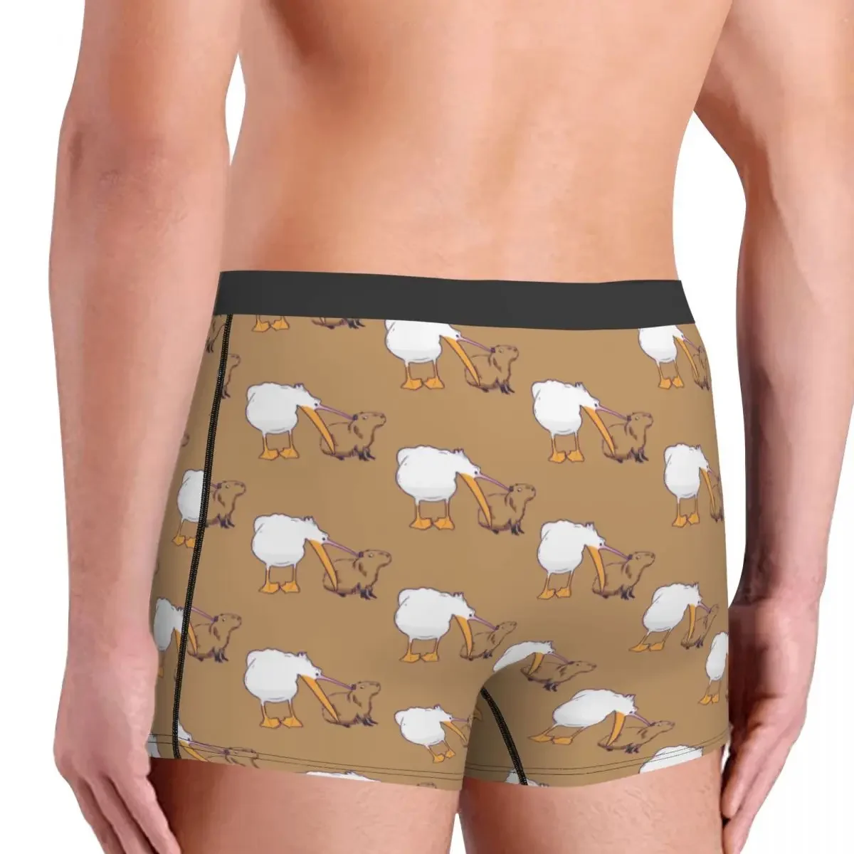 Engraçado Capybara Meme Boxer Shorts para Homens, 3D Print, Roupa Interior Animal Bonito, Calcinha Respirável, Cuecas, Cuecas, Sexy