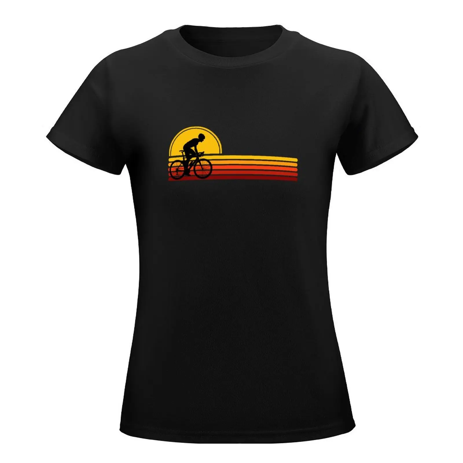 Cyclist Gravel Biker - Yellow Sunset T-Shirt animal print shirt for girls Female clothing black t shirts for Women