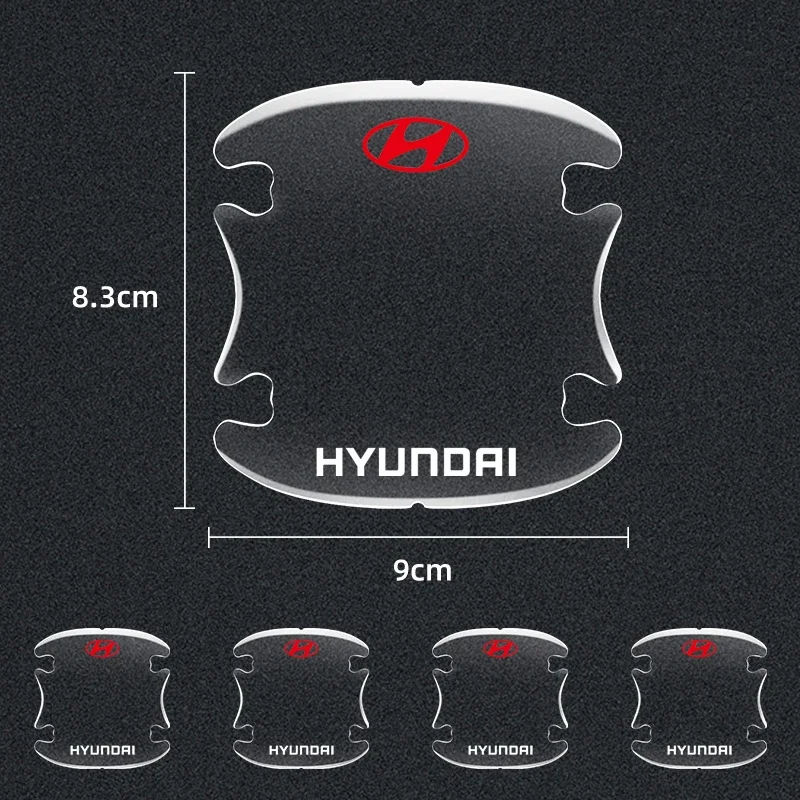 4 قطعة مقبض باب السيارة وعاء الباب ملصق شفاف لشركة هيونداي توكسون أكسنت إلنترا سانتا في سوناتا I30 I40 ix25 ix35 سولاريس #6