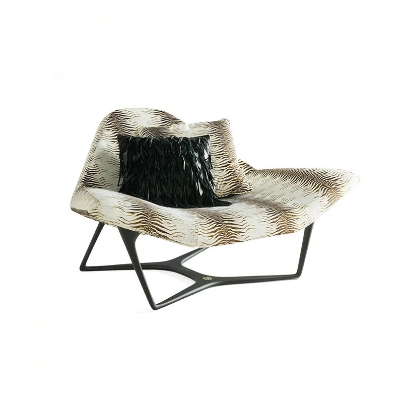 Light luxury lazy sofa chair recliner high-end leopard print sofa chair