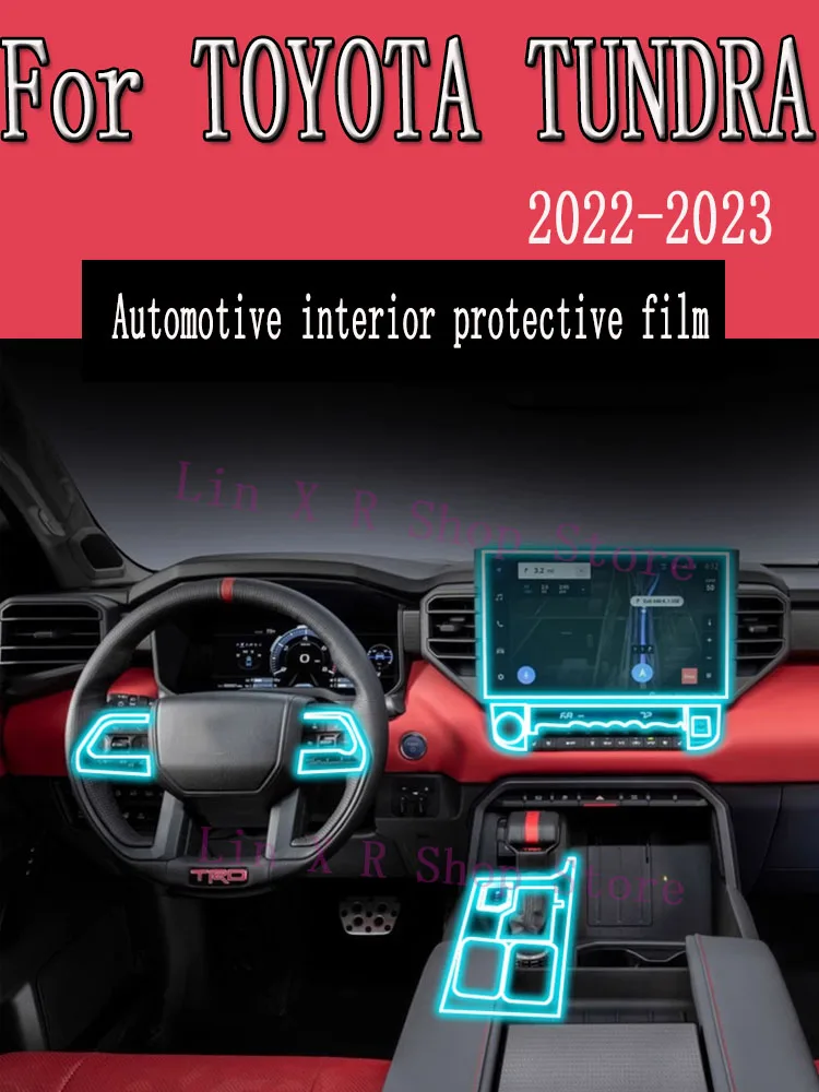 

For TOYOTA TUNDRA 2022 2023 TPU Gearbox Panel Film Dashboard Protective Sticker Interior Anti-Scratch Car film protect