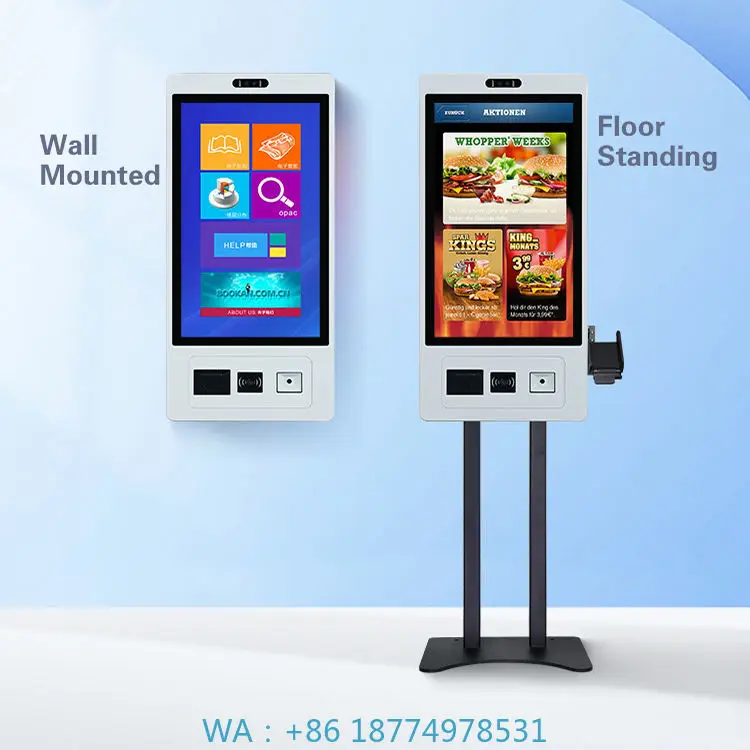 ouchscreen Self-Service Ordering Terminal for Restaurants Ordering Machine Self-service Kiosk for Restaurant Customizable LED T