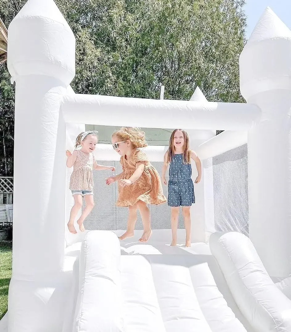 Children inflatable castle trampoline with slide Jumping bed Wedding party event birthday gift Children\'s playground kids toy