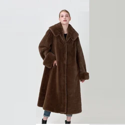 Fake fur fur coat for women's winter 2024 new fur integrated mid length mink fur coat faux