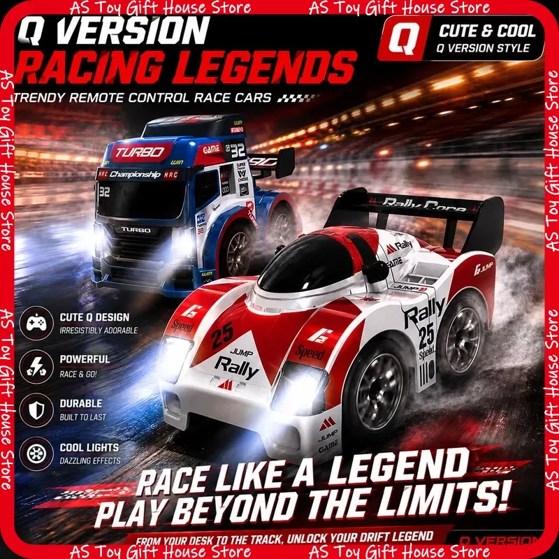 Hot Sell 2.4G Mini RC Drift Car Racing Truck Full Proportional Throttle Desktop Remote Control Vehicle Q Version Cool Gift