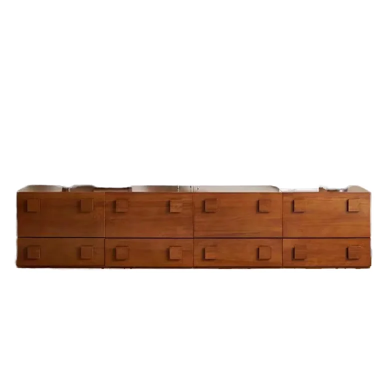 

Modern minimalist retro style medieval all-solid wood TV cabinet living room bedroom storage combination module