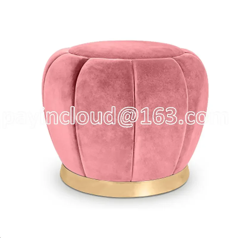 

Fashion Velet Makeup Stool Round Pouf Sofa Ottoman Creativity Change Shoe Stools Home Small Bench Comfortable 38x40cm