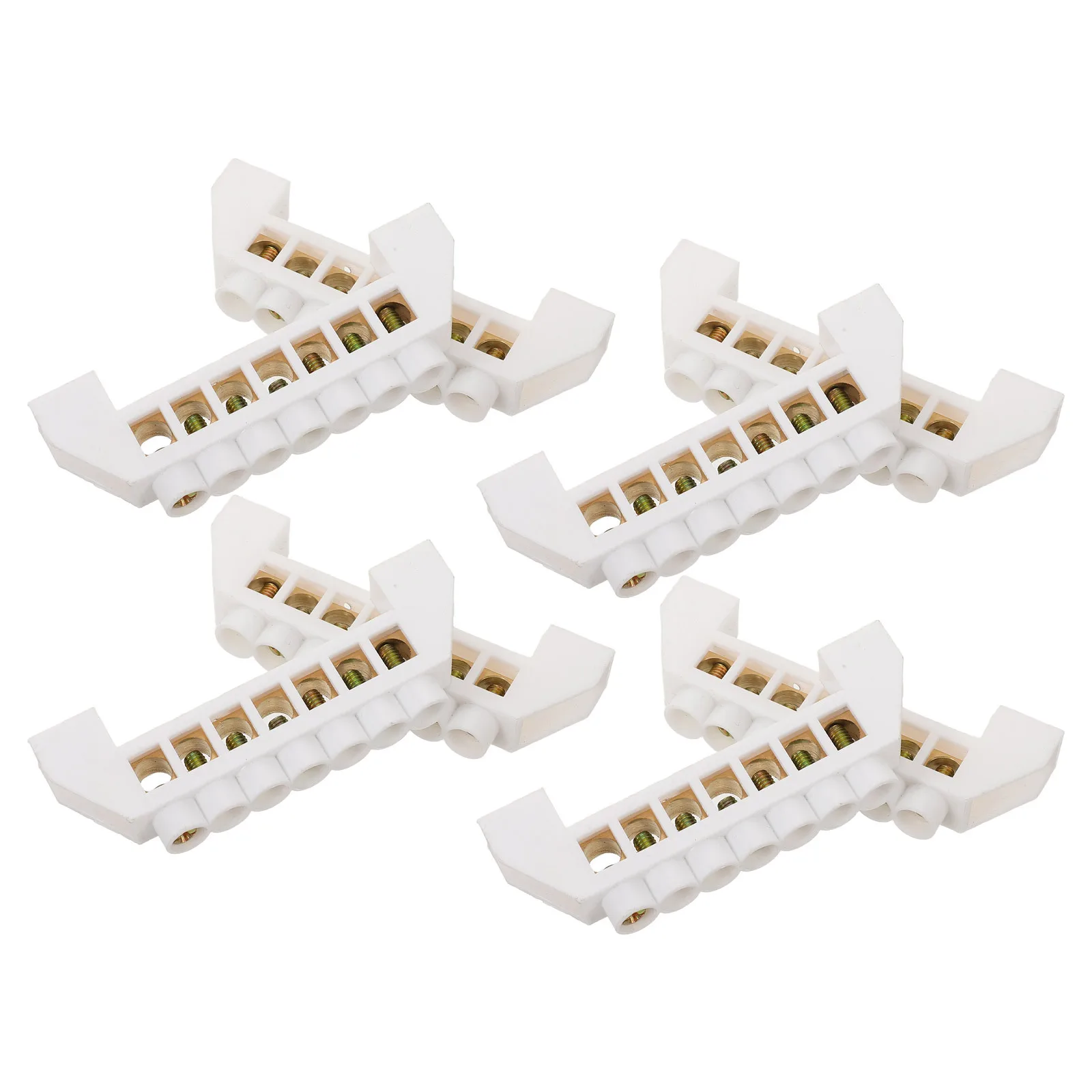 

8Pcs Copper Bus Bar 7hole Layout Wire Screw Terminal Grounding Strip Durable Material Versatile Application Power Distribution