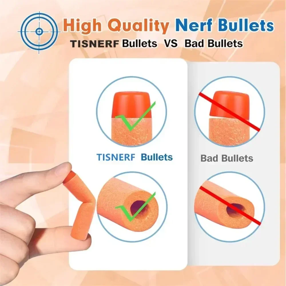 W1000-50 шт. оранжевые однотонные пули с круглой головкой 7,2 см для серии бластеров, сменные дротики, детские игрушечные пистолеты, аксессуары