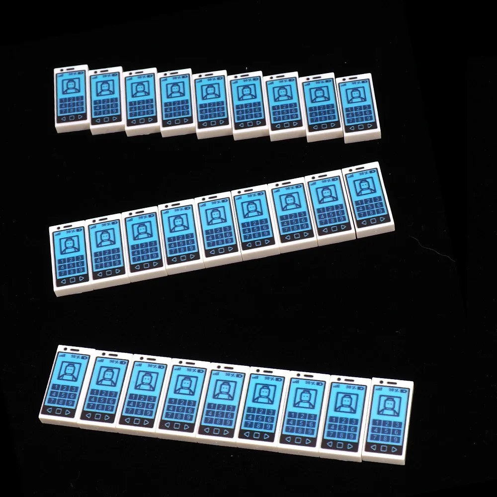 

MOC 10 шт., машинный мобильный телефон 3069, строительные блоки с рисунком, фигурки, совместимые аксессуары «сделай сам», игрушка, детский подарок на день рождения