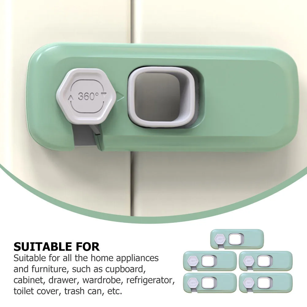 Serrures de sécurité pour bébé, 5 pièces, pour tiroir d'armoire, Protection Anti-pincement pour placard, garde-robe, réfrigérateur, serrure polyvalente