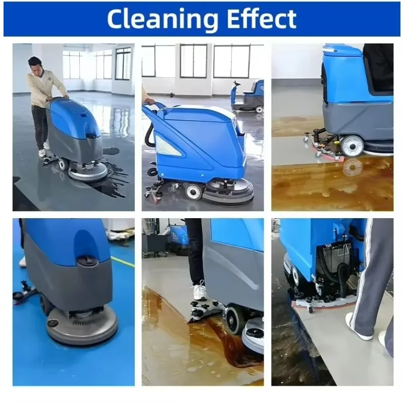 Floor Cleaning Machine Fully Automatic Hand-push Battery Industrial Cleaning Equipment High Power Auto Scrubber