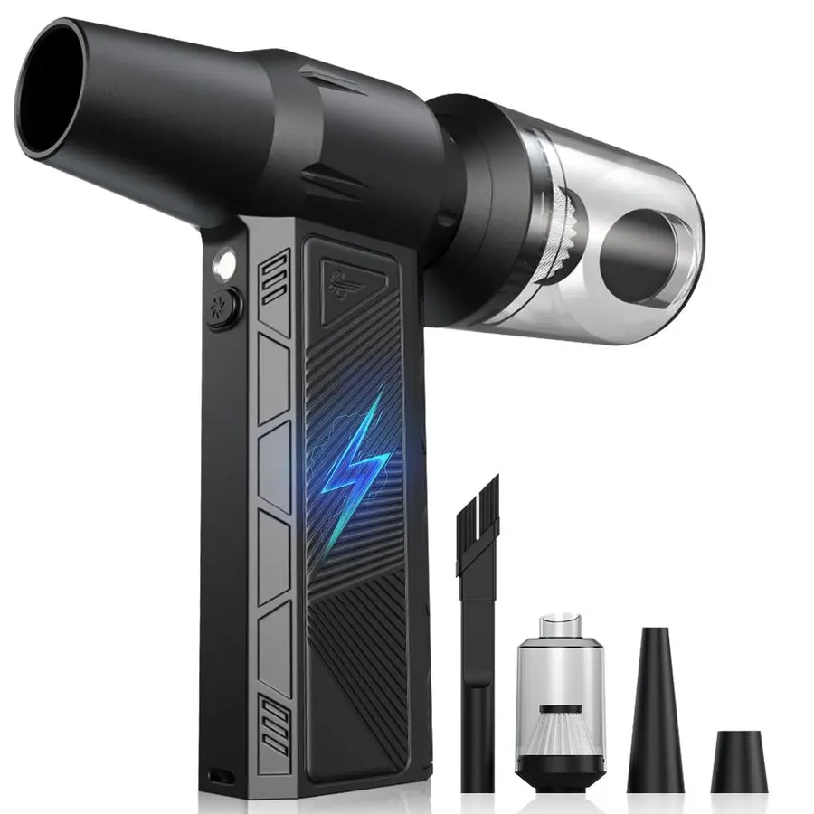 

Air Duster, 150000RPM Super Power Cordless Electric Air Duster, Fast Charging Rechargeable Air Blower Vacuum Cleaner 3Gear Adjus