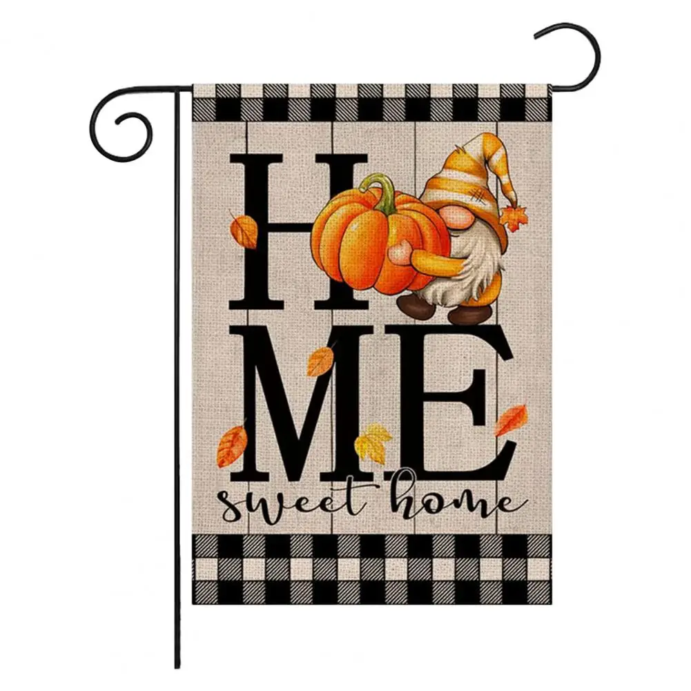 Thanksgiving Garden Decor Weatherproof Outdoor Flag Autumn Harvest Pumpkin Garden Flag Farmhouse Rustic Burlap Outdoor for Fall