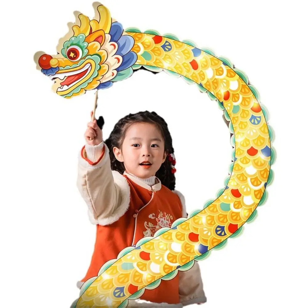Luminous Toys Mid-Autumn Dragon Dance Lantern DIY Craft Creativity Chinese Style Dragon Lamp Portable Handmade