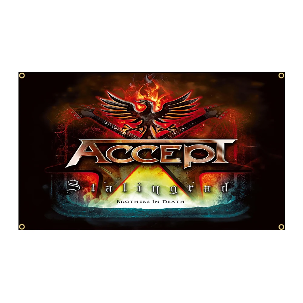 Accepts Heavy Rock Band Flag Polyester Printed Banner for Garage Wall Art Out Door Decoration