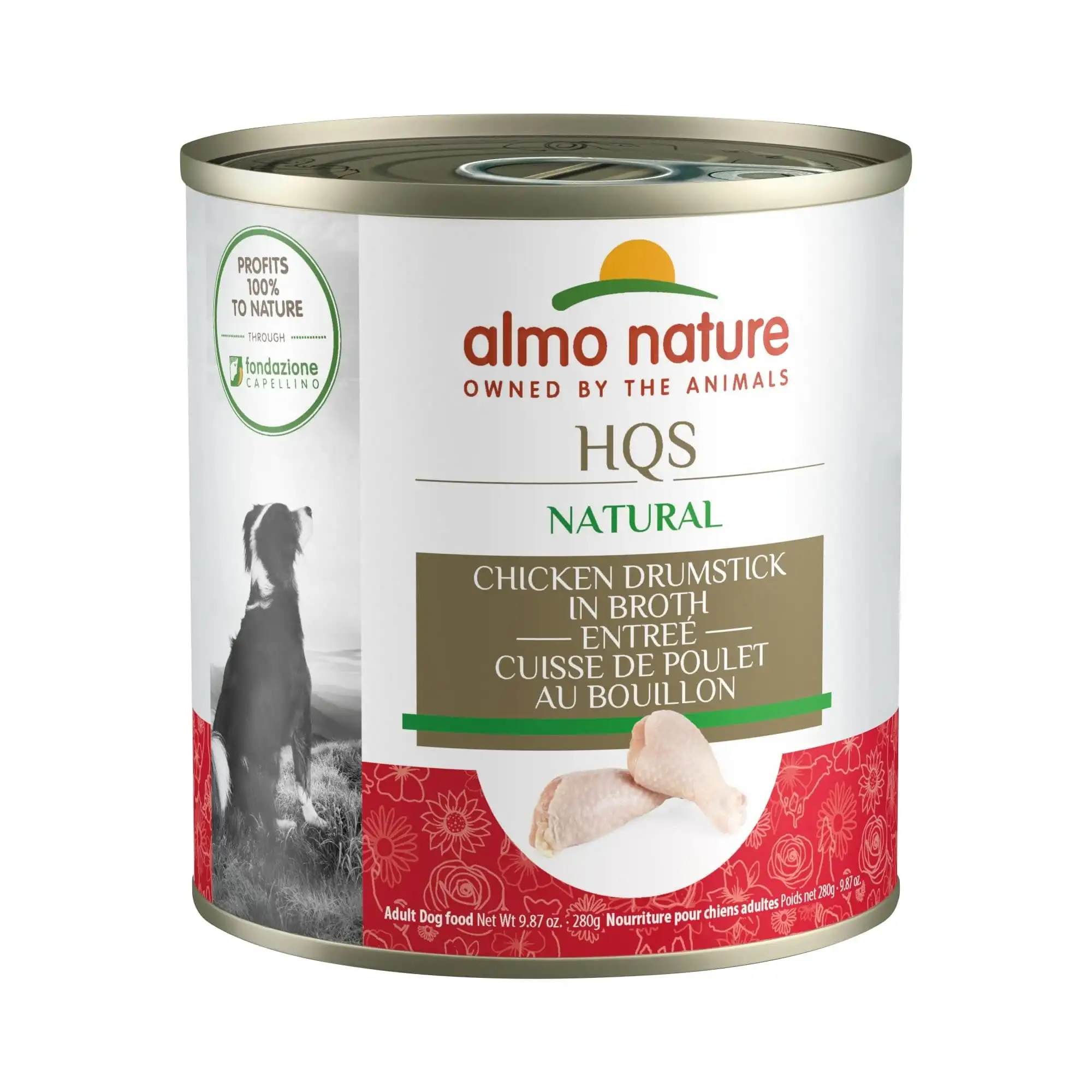 

: HQS Natural Dog 12 Pack: Chicken Drumstick In Broth Entrée - 9.87oz Cans, Supplemental Dog Canned Wet Food, Limited Ingredien