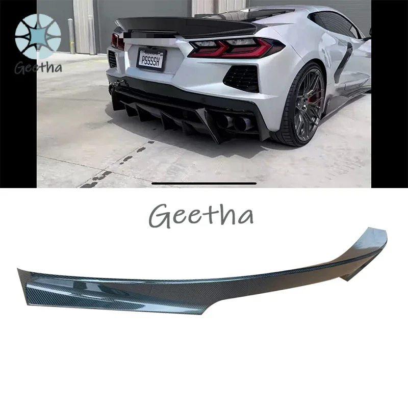 

New Style Caron Fiber Rear Spoiler for Chevrolet Corvette C8 2020-21 REAL CARBON Rear Trunk Lid Spoiler High Quality