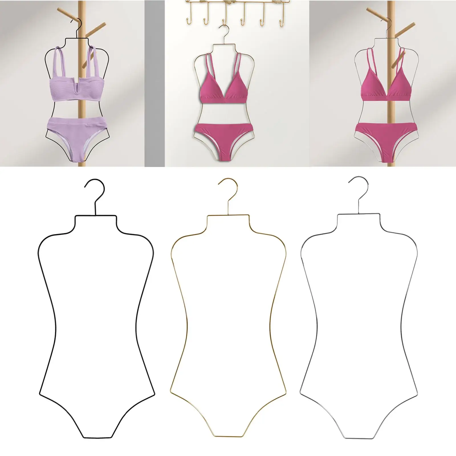 Percha para traje de baño, percha de lencería de Metal multiusos, forma de cuerpo, percha para Bikini