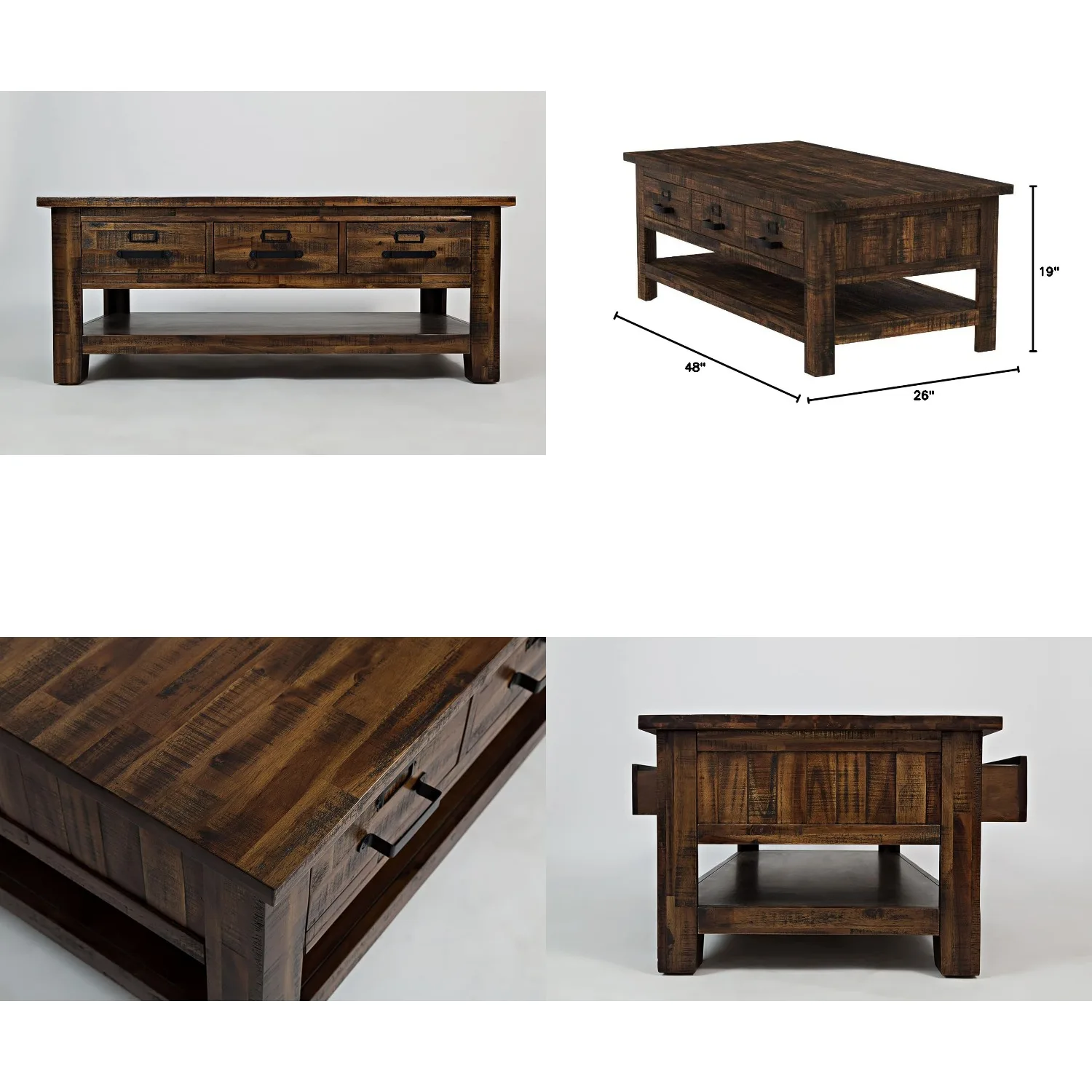 

Rectangle Cocktail Table 48"W X 26"D X 19"H Living Room Furniture, Customized