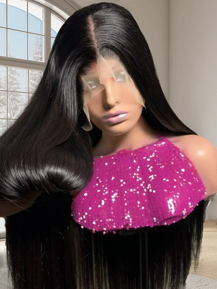 

250 Density 13x4 13x6 Bone Straight HD Transparent Lace Front Human Hair Wig 30 40 Inch Pre Plucked Lace Frontal Wigs