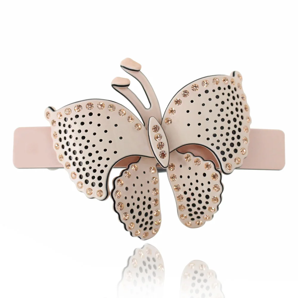 Handmade Butterfly Hair Clip Barrettes for Women Girls Popular Hair Jewelry Ornament Accessory - Ponytail Holder for Bridal Prom