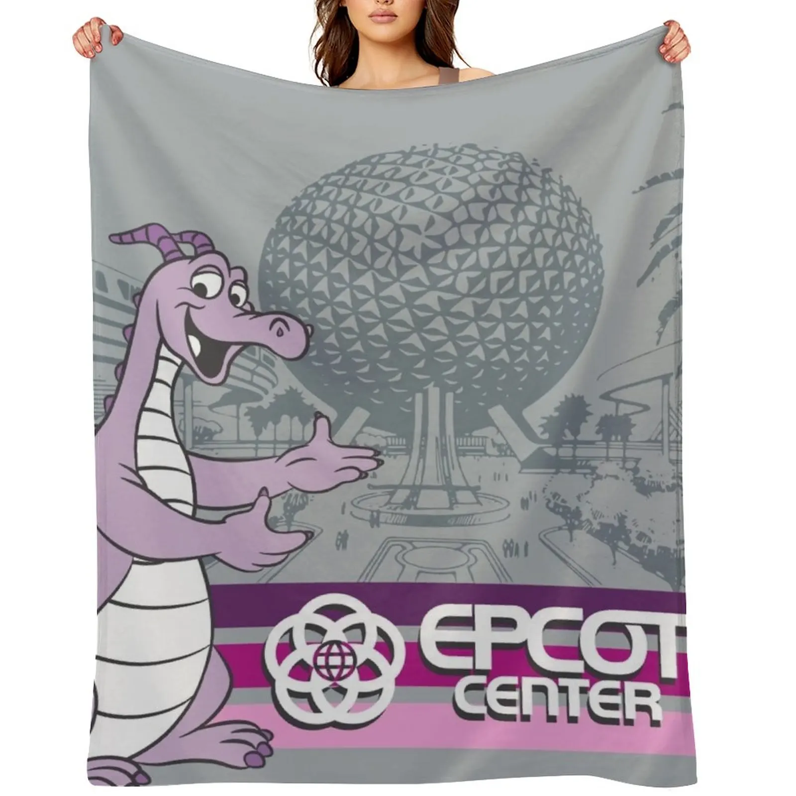 Welcome to EPCOT Center Throw Blanket Nap Bed covers Soft Plush Plaid Flannel Blankets