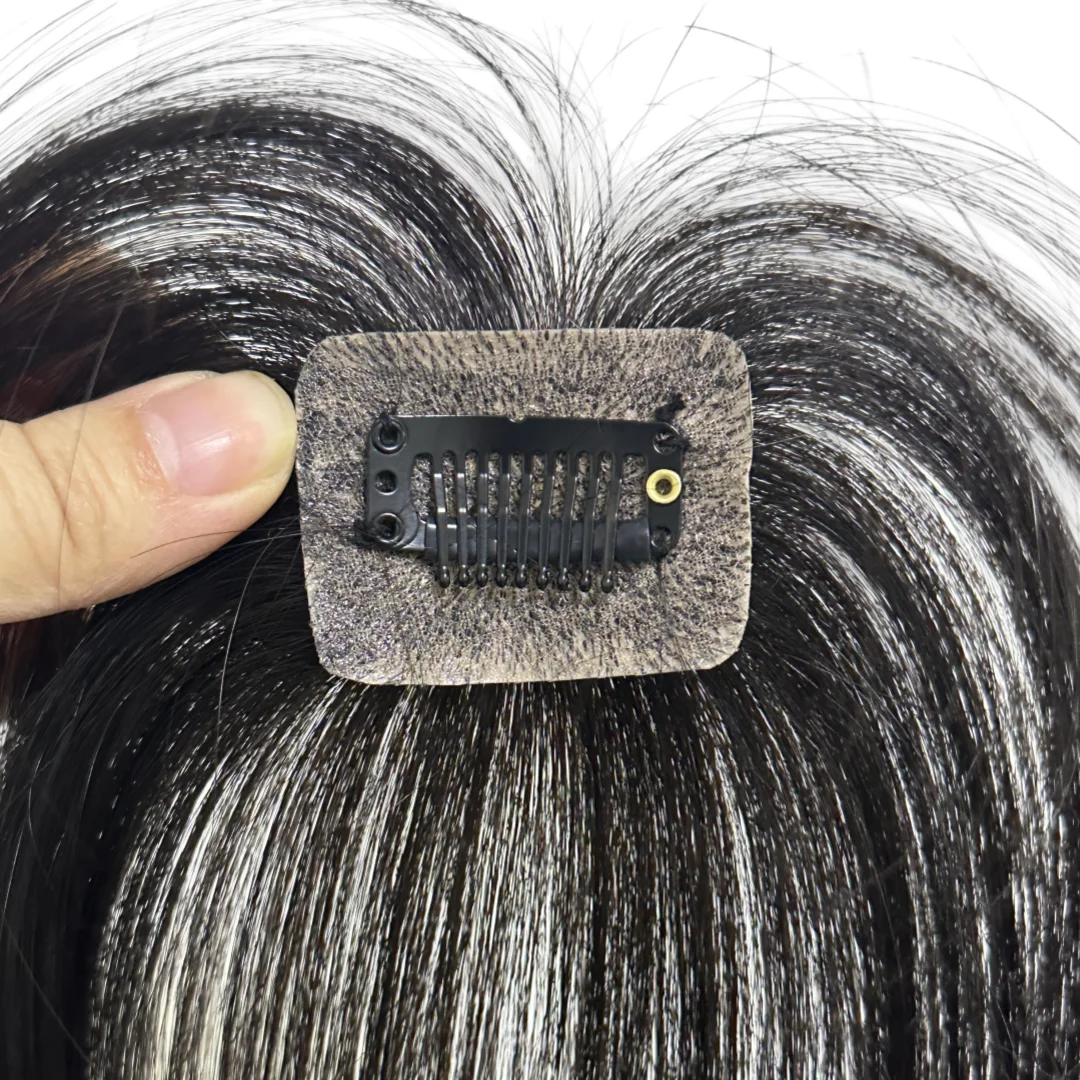 100% شعر بشري صغير الانفجارات للنساء 360 غطاء الجبين الأصلع مع الانفجارات Wispy قاعدة الحرير 1 كليب في وصلات الشعر الانفجارات وهمية