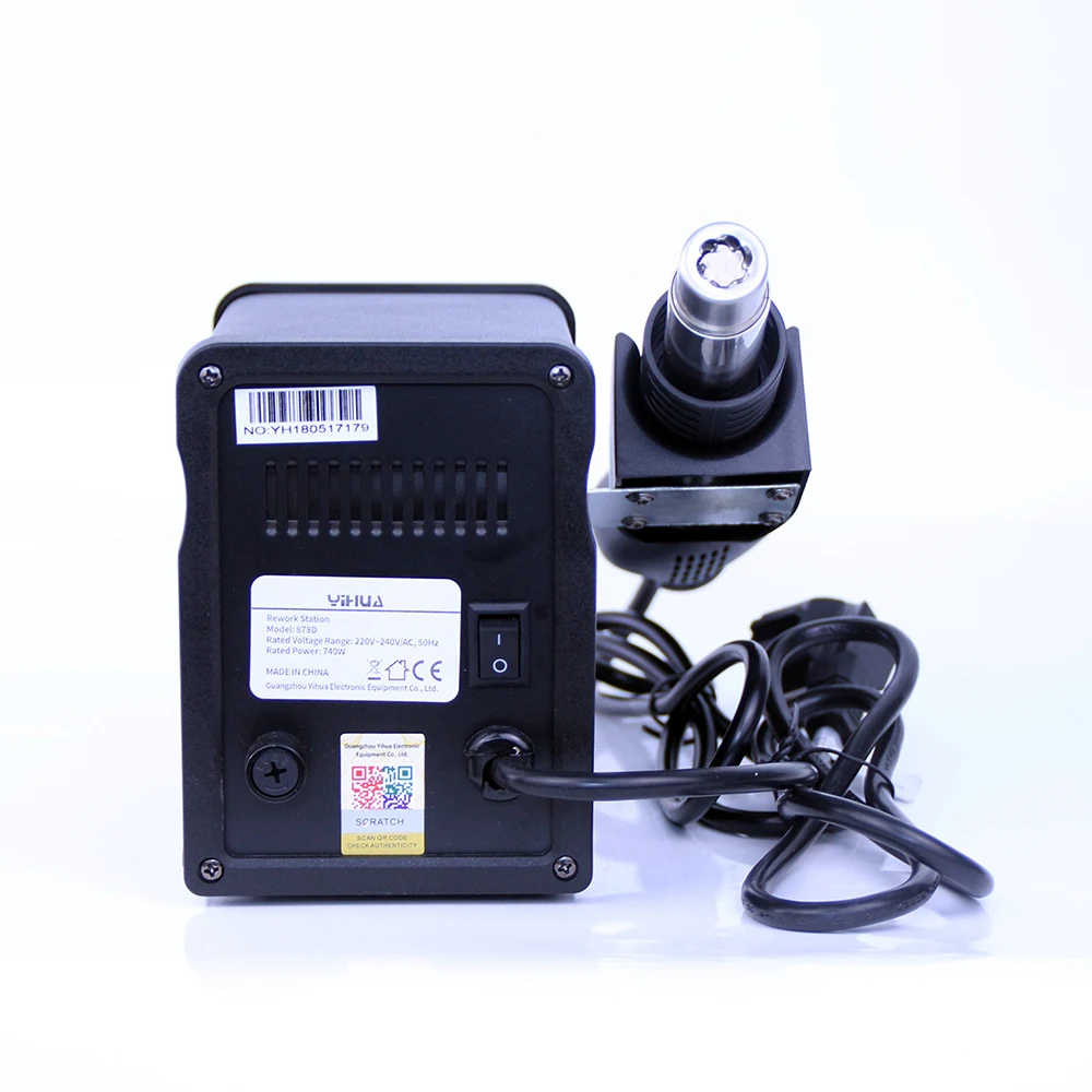 YIHUA 878D Heteluchtpistool Soldeerstation Met 907A Soldeerbout Station lasmachine smd kleine solderen rework station
