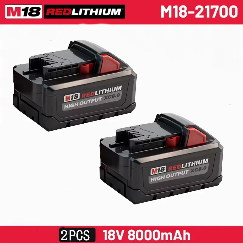 100% Nieuwe Originele Milwaukee M18 18V 8.0Ah High Output Li-ion Oplaadbare Accu voor Milwaukee M18 Draadloze Elektrische Gereedschappen