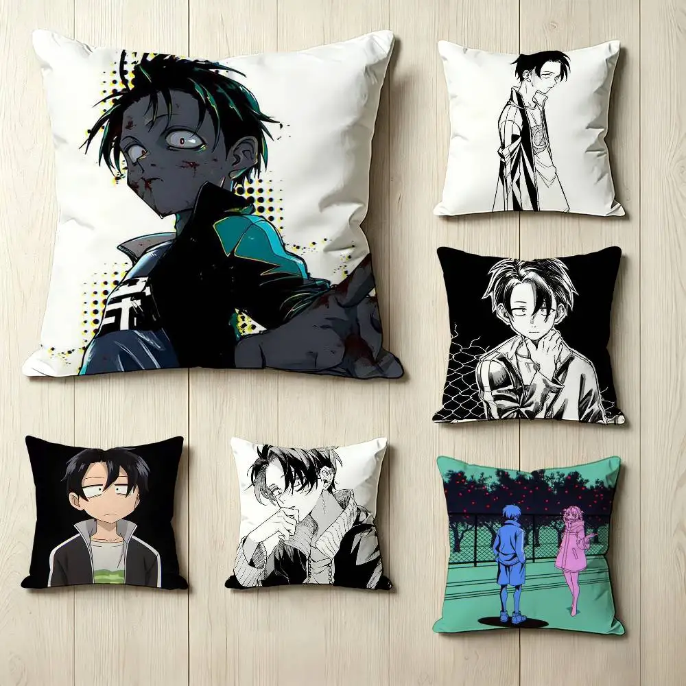 C-Call of the Night Anime Y-Yamori Kou  Square Double-Sided printed Pillow Case Bedroom Bedside Pillow Sofa Cushion Cover