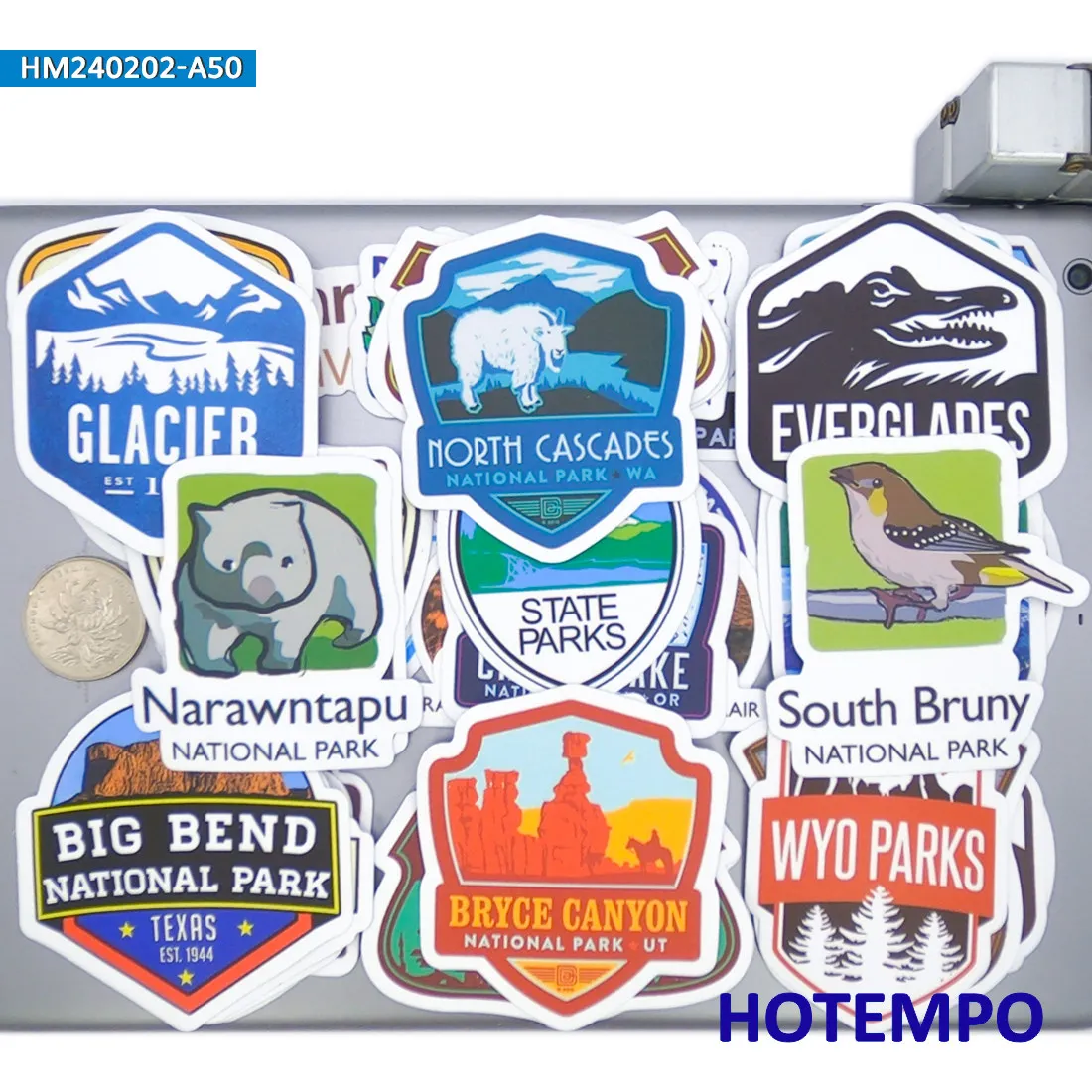 20/30/50PCS National Nature Park Stickers Retro Posters Funny Travel for Laptop Scrapbook Journal Luggage Bike Car Phone Sticker