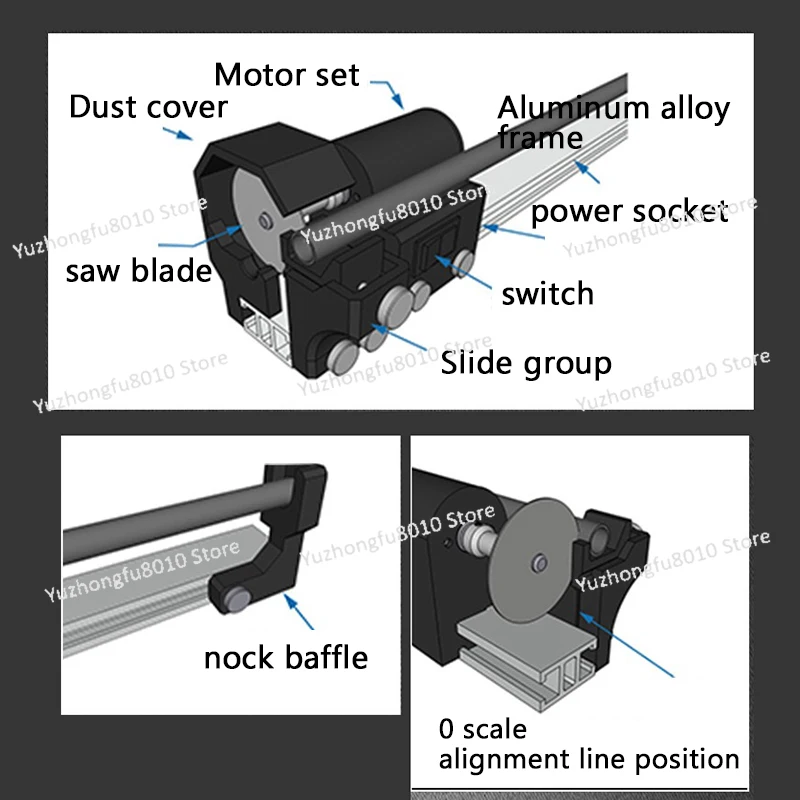 Electric Arrow Shaft Cutter Mini Cutoff Saw Trimmer 4.3 to 32 Inch Cutting Length Carbon Fiber and Fiber Cutting