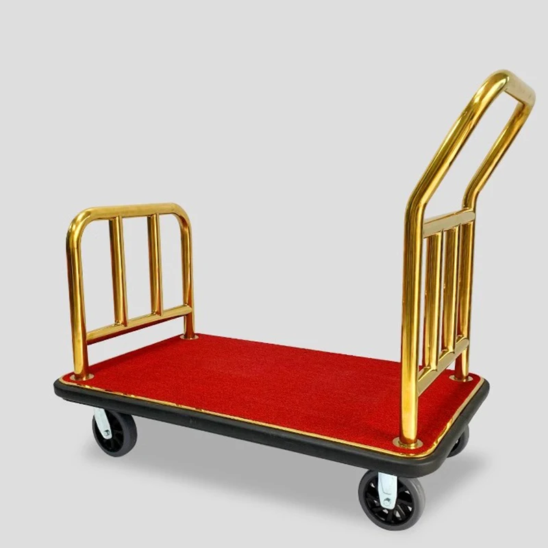 Small Cart Stainless Steel Iron Trolley Utility Portable Hotel Cleaning Carrying Janitorial Commercial Vegetables Rack Service