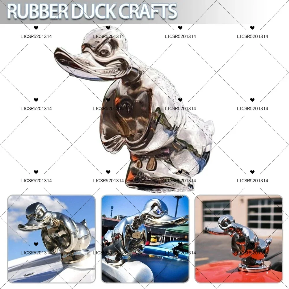 Resin Angry Duck Sculptures Electroplating 3D Vehicle Ornaments Art Crafts Automobile Hood Duck Sculpture Car Exterior Accessory