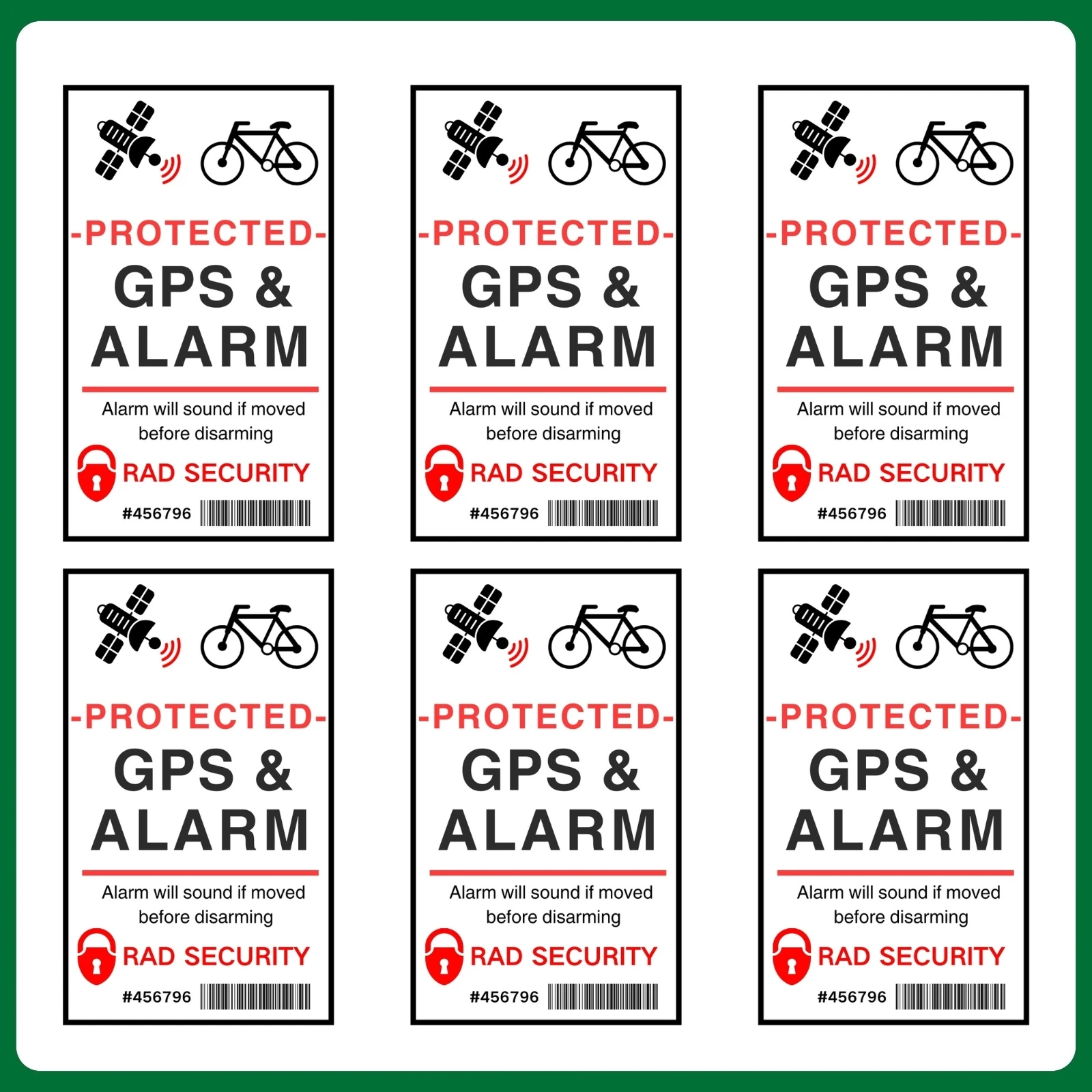 

68mm * 40mm GPS Protected Tracking Warning Sticker Bicycle Bike Theft Prevention