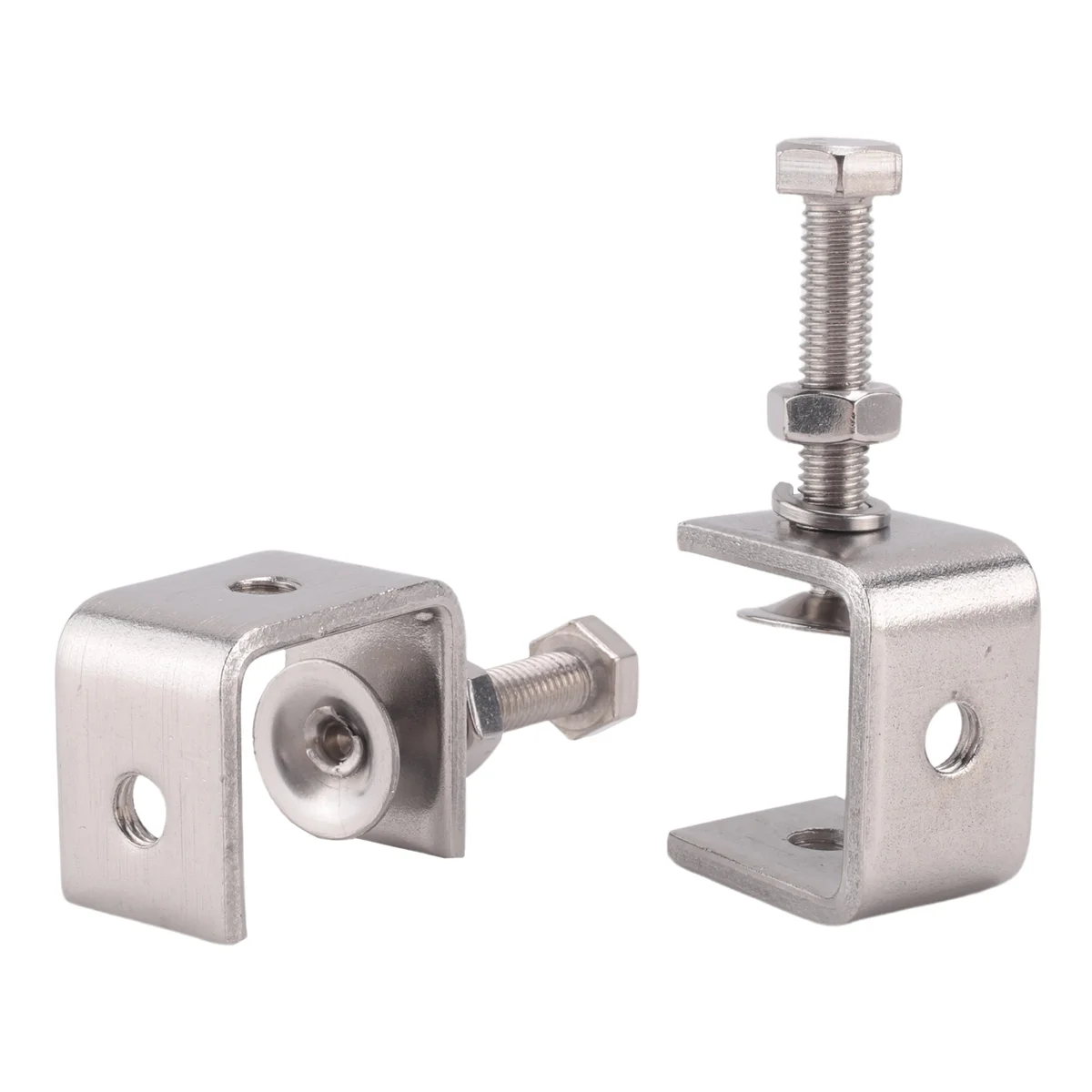 A06K 6Pcs C Clamps,U Clamps for Metal Working, Small Desk Clamp with Stable Wide Jaw Opening & Protective Pads/I-Beam Design