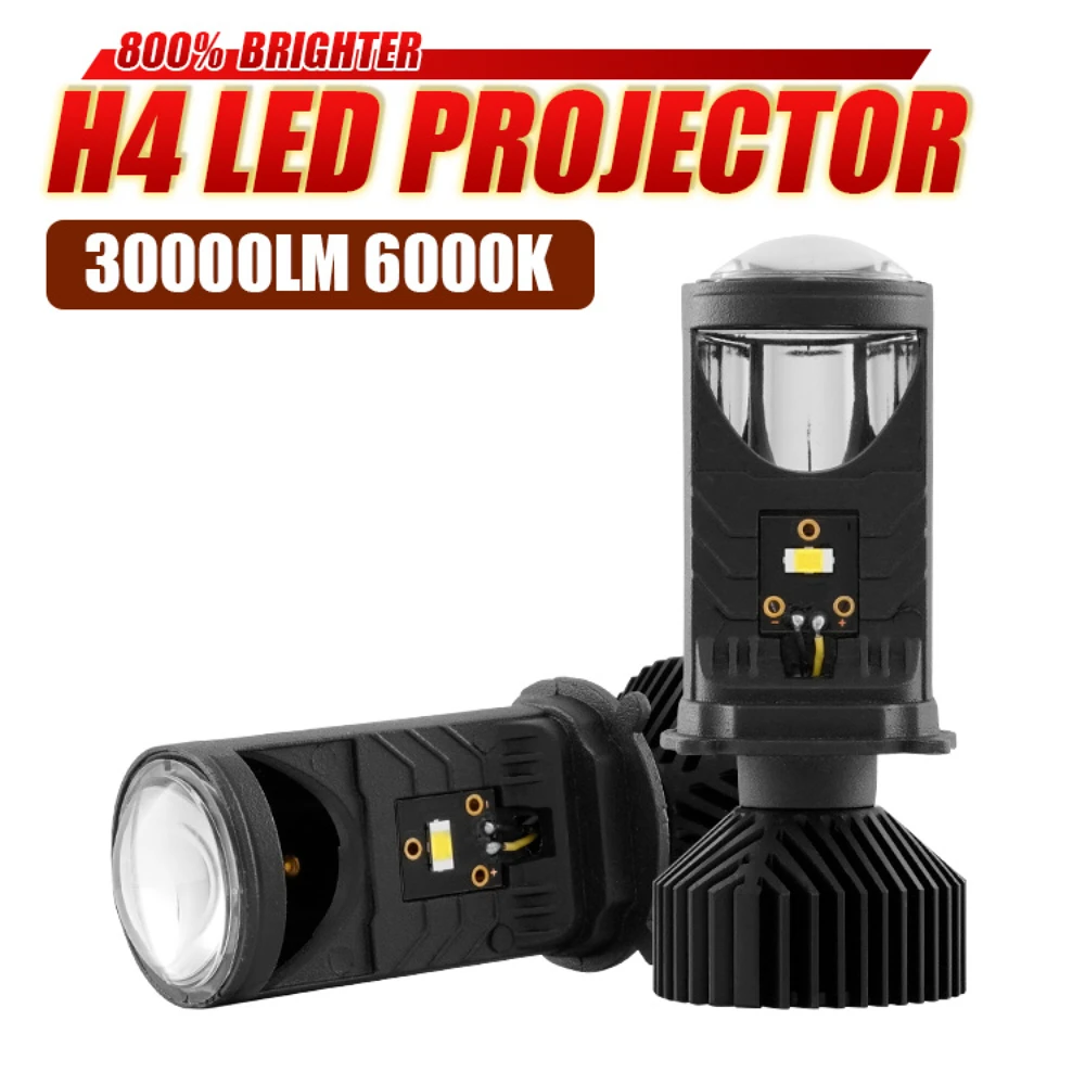 

Y6 H4 светодиодные фары с линзами проектора 6000K 30000LM Супер яркий мини-турбовентилятор дальнего и ближнего света Canbus автомобильные лампы