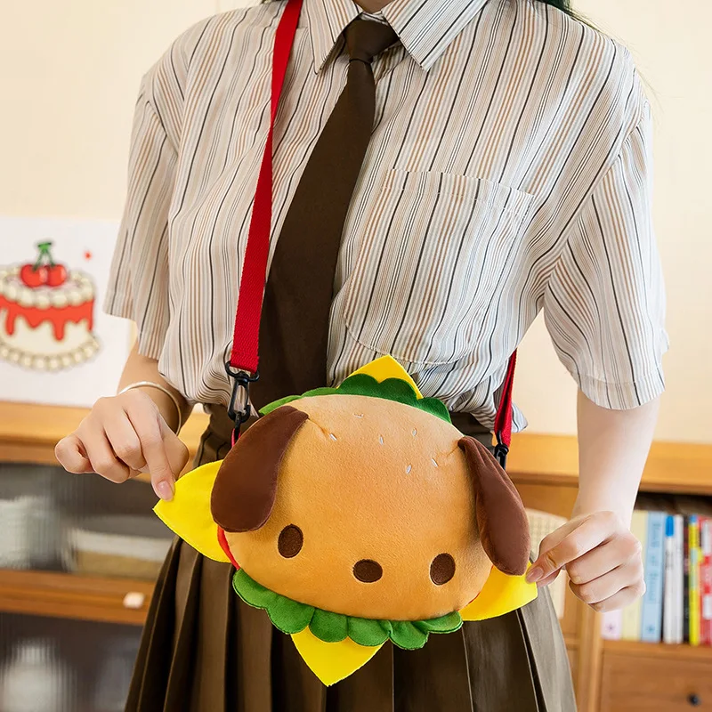 귀여운 버거 가방 만화 헬로 키티 포차코 숄더백 크로스백 소녀 애니메이션 달콤한 메이크업 가방 조절 가능한 패션 선물