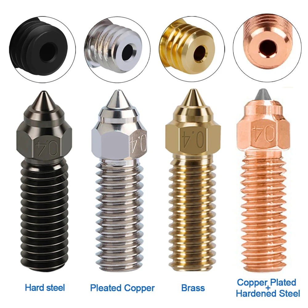 

Nozzles For Creality Ender 3 V3 KE K1 / K1 MAX High Quality Brass Plated Copper Hardened Steel Bimetal Nozzle 3D Printer Part