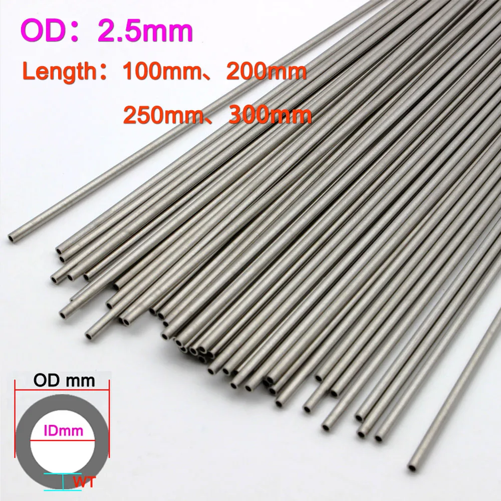 

304 stainless steel tube Superfine tube outer diameter OD2.5mm wall thickness 0.1mm 0.15mm 0.2 0.85mm Micro-diameter SUS304 tube