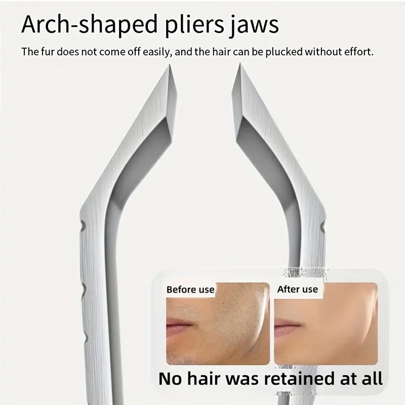 10mm Wide-Opening Stainless Steel Hair Remover and Epilator Ergonomic Handle Precision Large Opening for Men and Women
