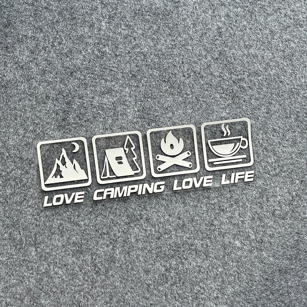 CANPING LOVE LIFE Camping Car Stickers Wilderness Campfire Adventure Motorcycle Body Decoration Stickers Coffee Waterproof image 5