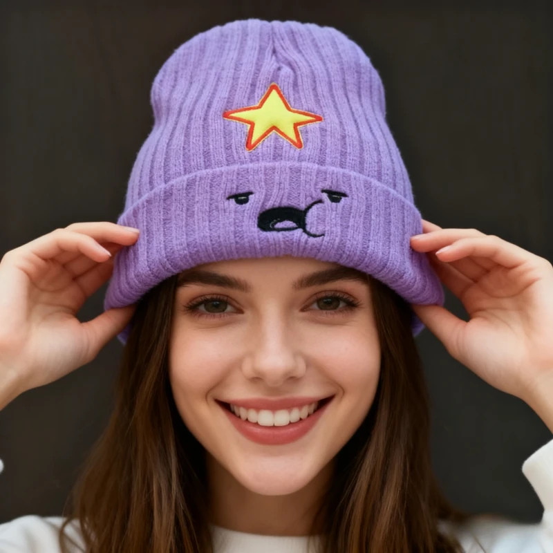 1 قطعة قبعة صغيرة شتوية دافئة من الصوف الأرجواني ، قبعة صوفية للرجال والنساء ، أغطية جمجمة مطرزة ، قبعة محبوكة من الأكريليك لحماية الأذن #5