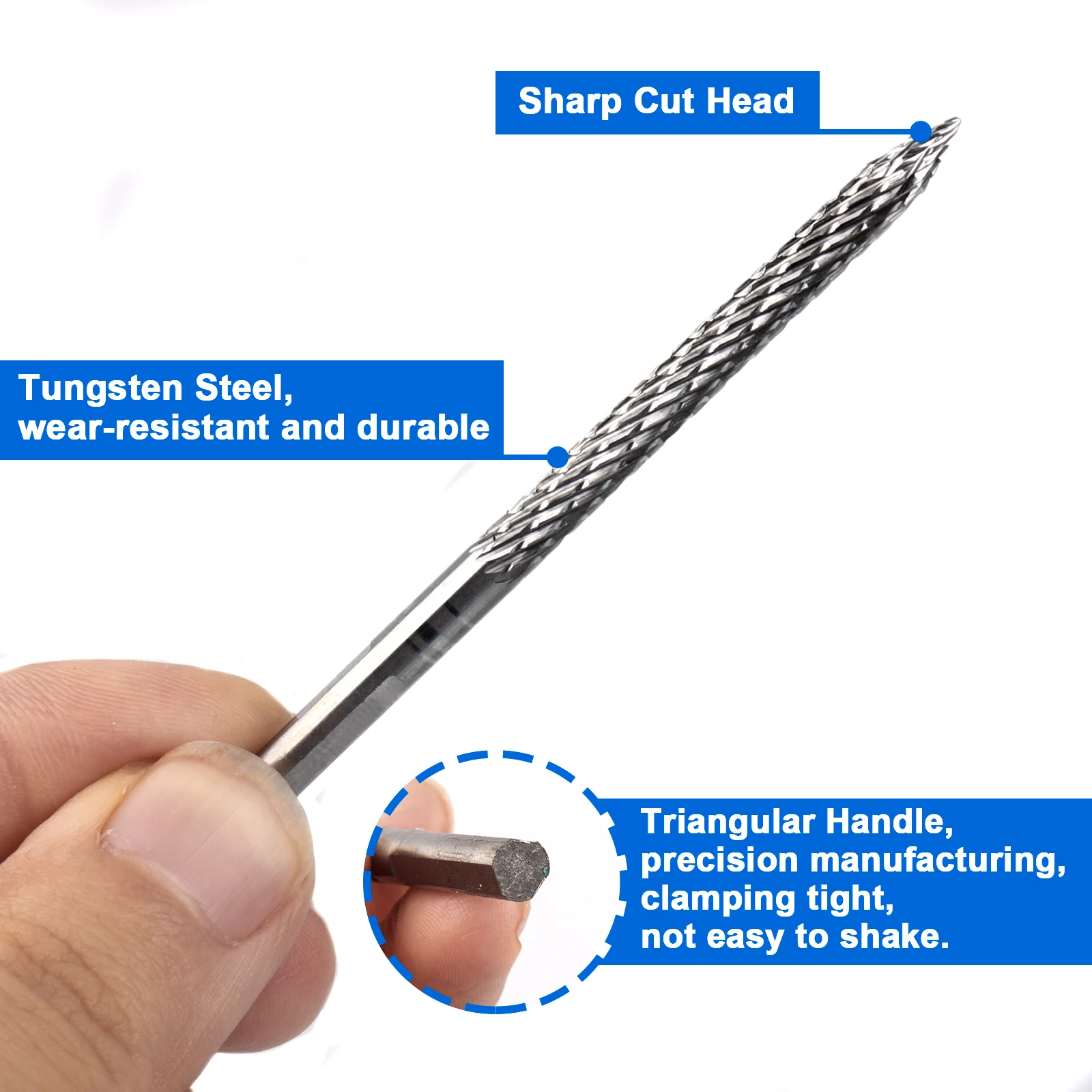 Carbide Carbon Steel Tire Repair Drill Bit Rotary Burrs Drill Bit 3/4.5/6mm Pneumatic Drill Bit Patch Plug Tire Repair Tool