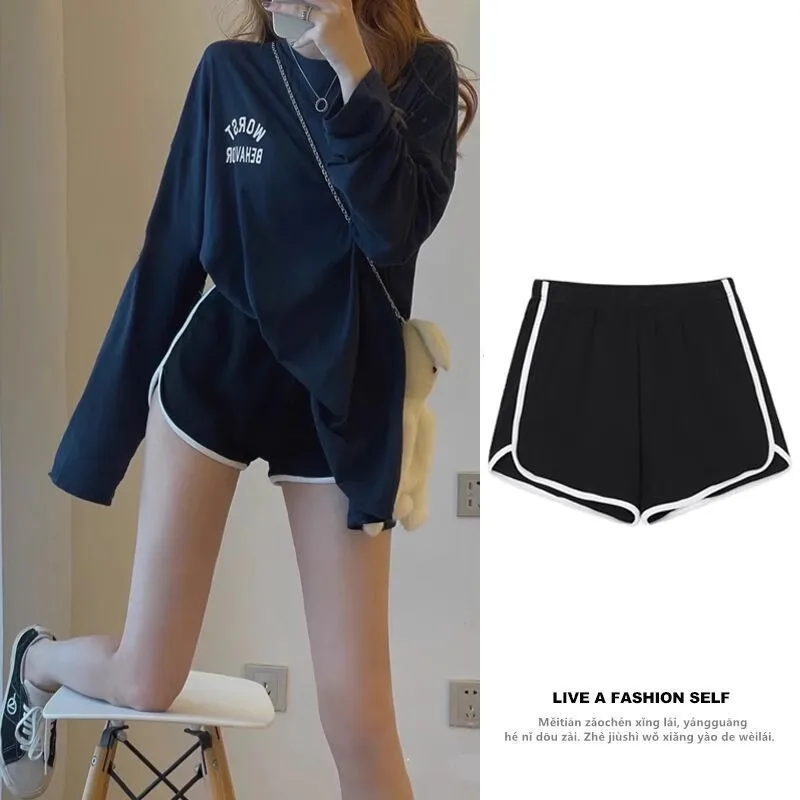 

Elastic Shorts for Women, Loose Fitting, Quick Drying, Summer Thin Running, Fitness, Leisure, and Anti External Wear.
