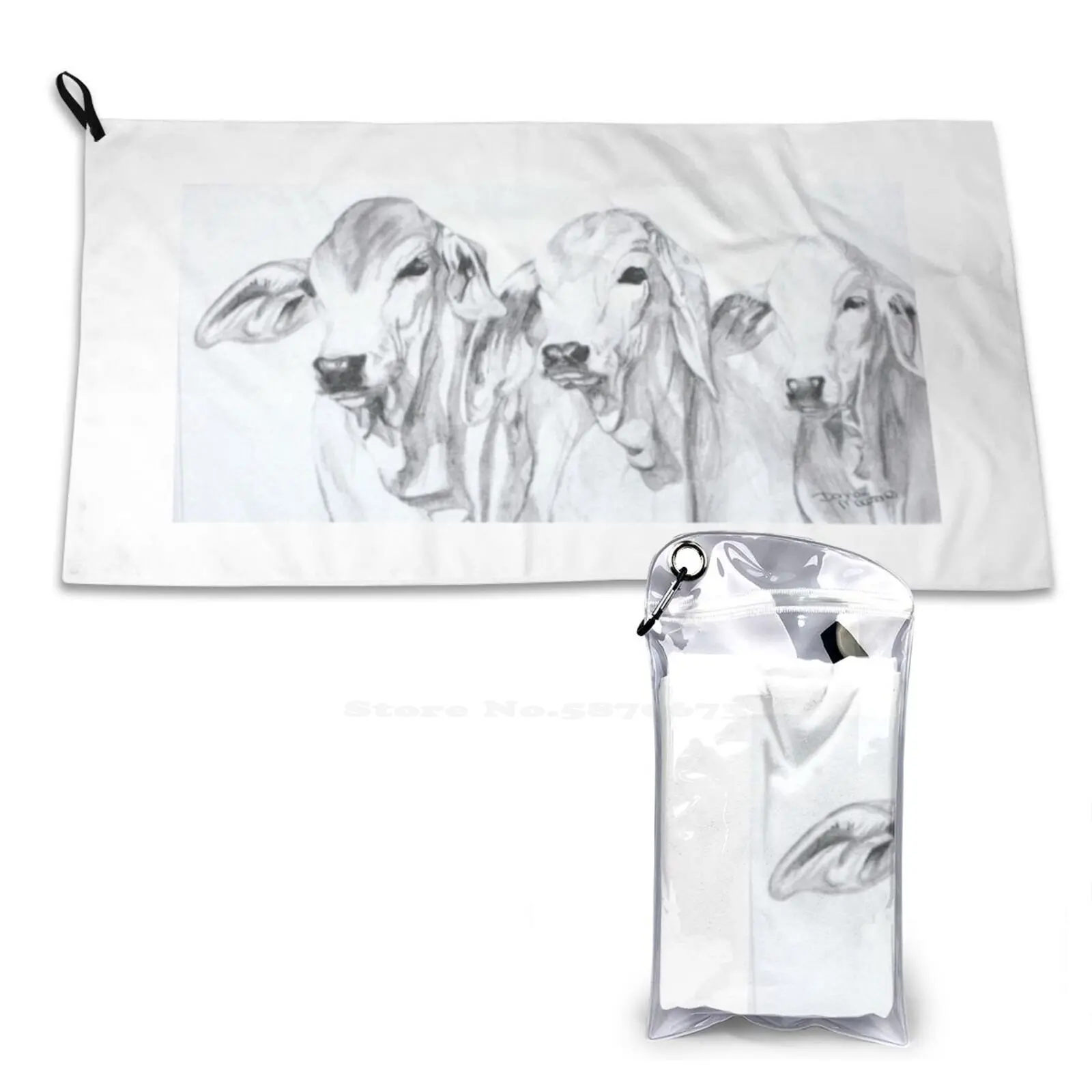 ¡No es para nosotros! ¿Quién ha dicho? ¡Prueba! Toalla de playa suave de secado rápido, Animal, ganado, grafito, ganado bovino, blanco y negro