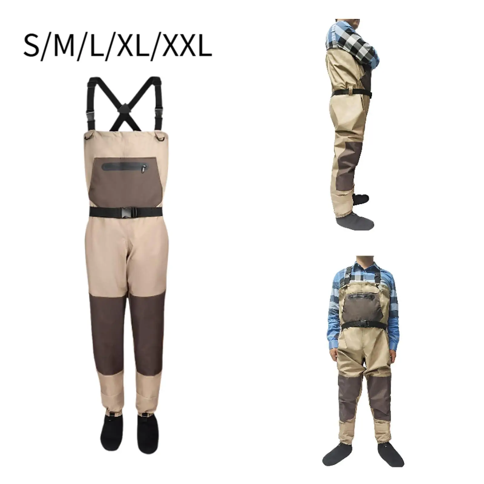 

Chest Waders 3 Layer Practical Neoprene Fishermen Gift with Pocket Beginner Water Resistant Comfortable Portable Fishing Waders
