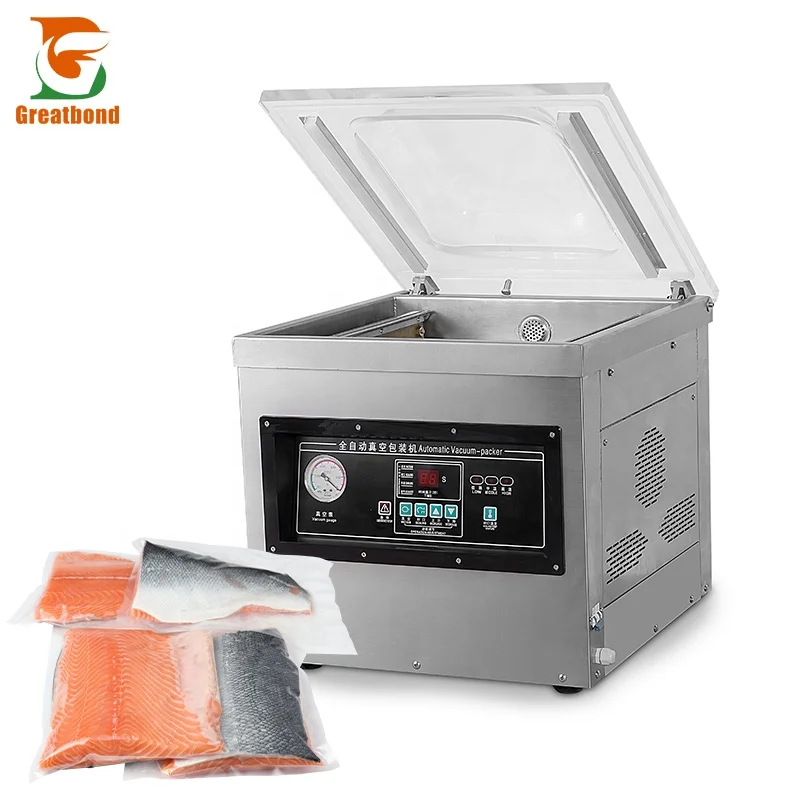 DZ400 Sellador continuo de bolsas de vacío de sobremesa Sellador de bolsas de alimentos congelados Empacadora Al Vacio Máquina de envasado al vacío a la venta